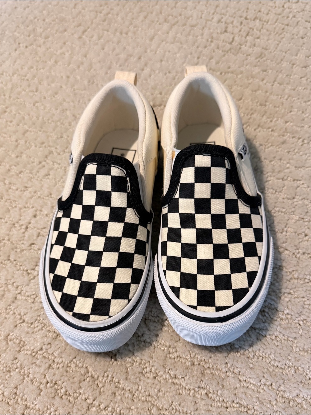 Vans Kids Black and White Checkerboard Slip-On Sneakers